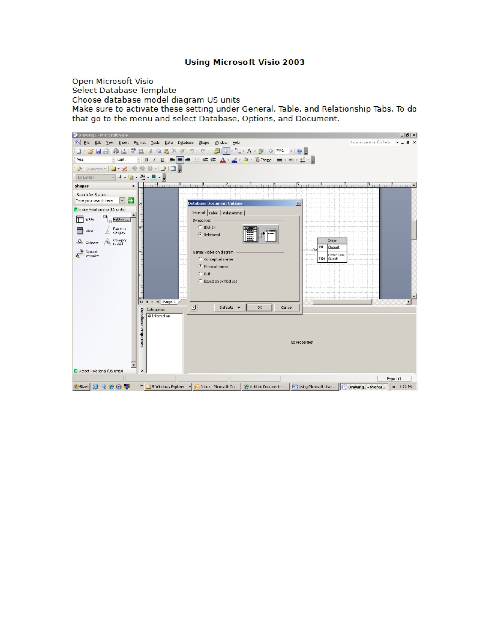 Microsoft Visio 2003 Usage
