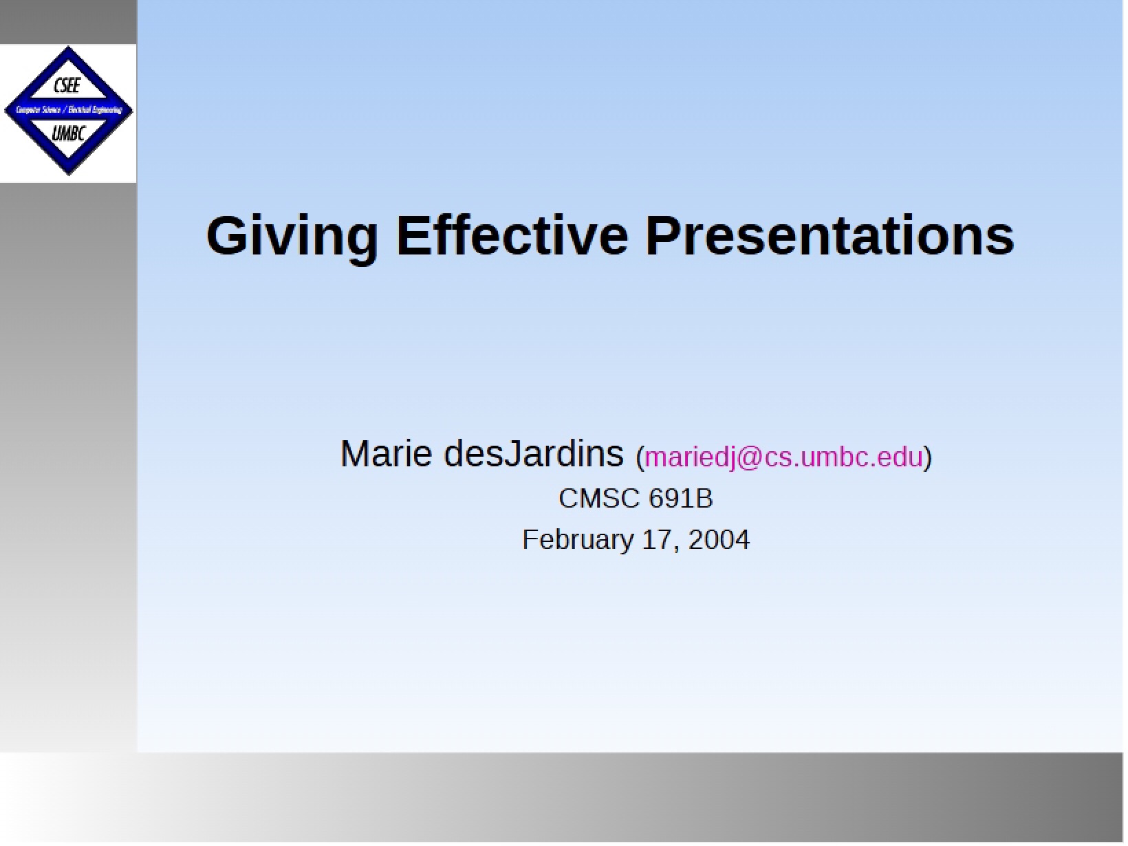Presentations Giving Effective Ones