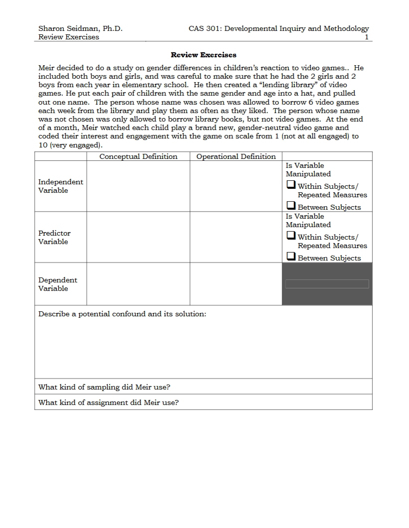Exercises for Review