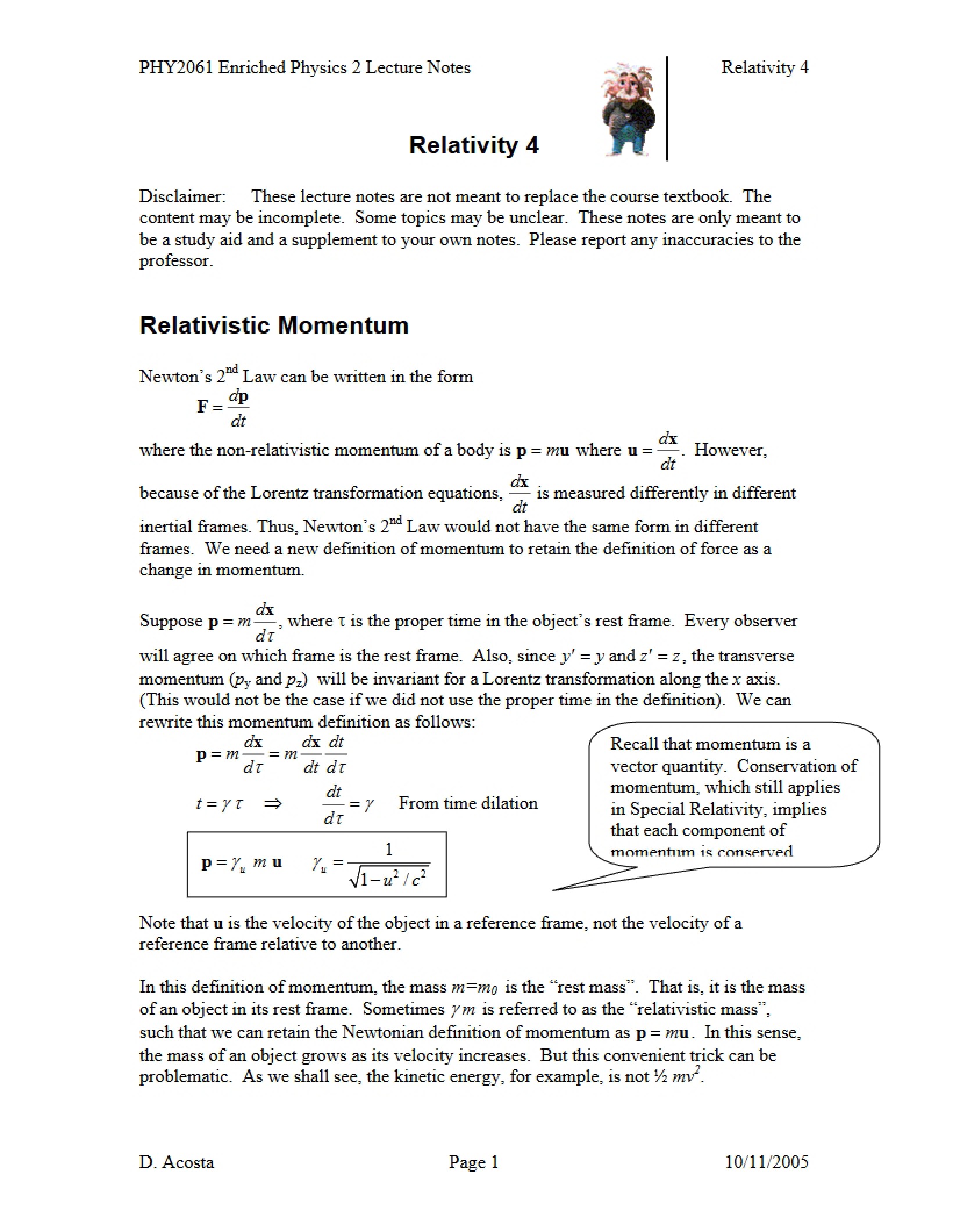 Relativity Lecture Four