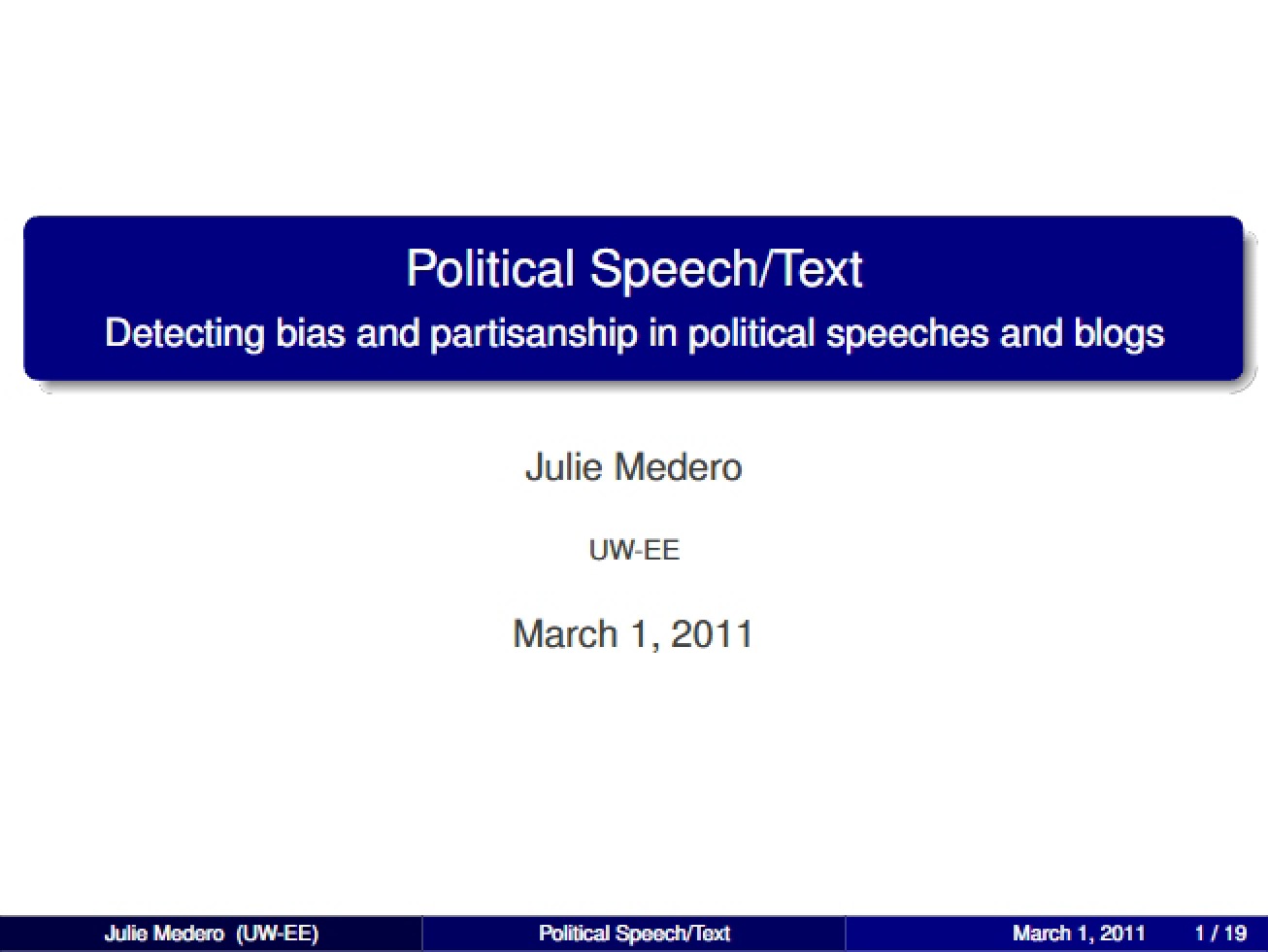 Text Analysis of Political Speech