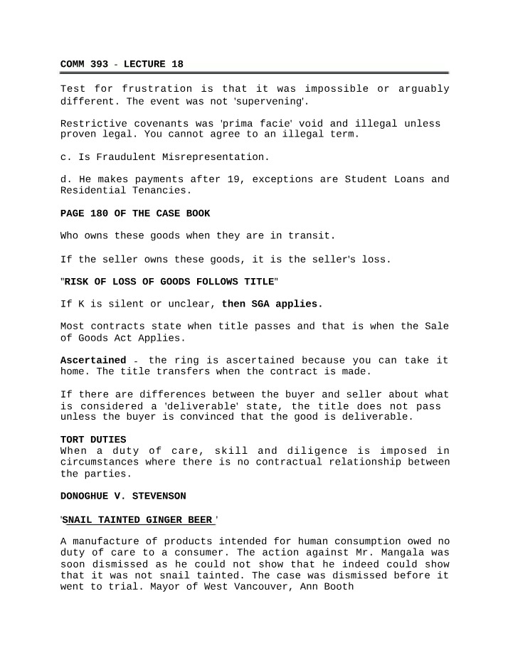 COMM393 Lecture 18 Notes