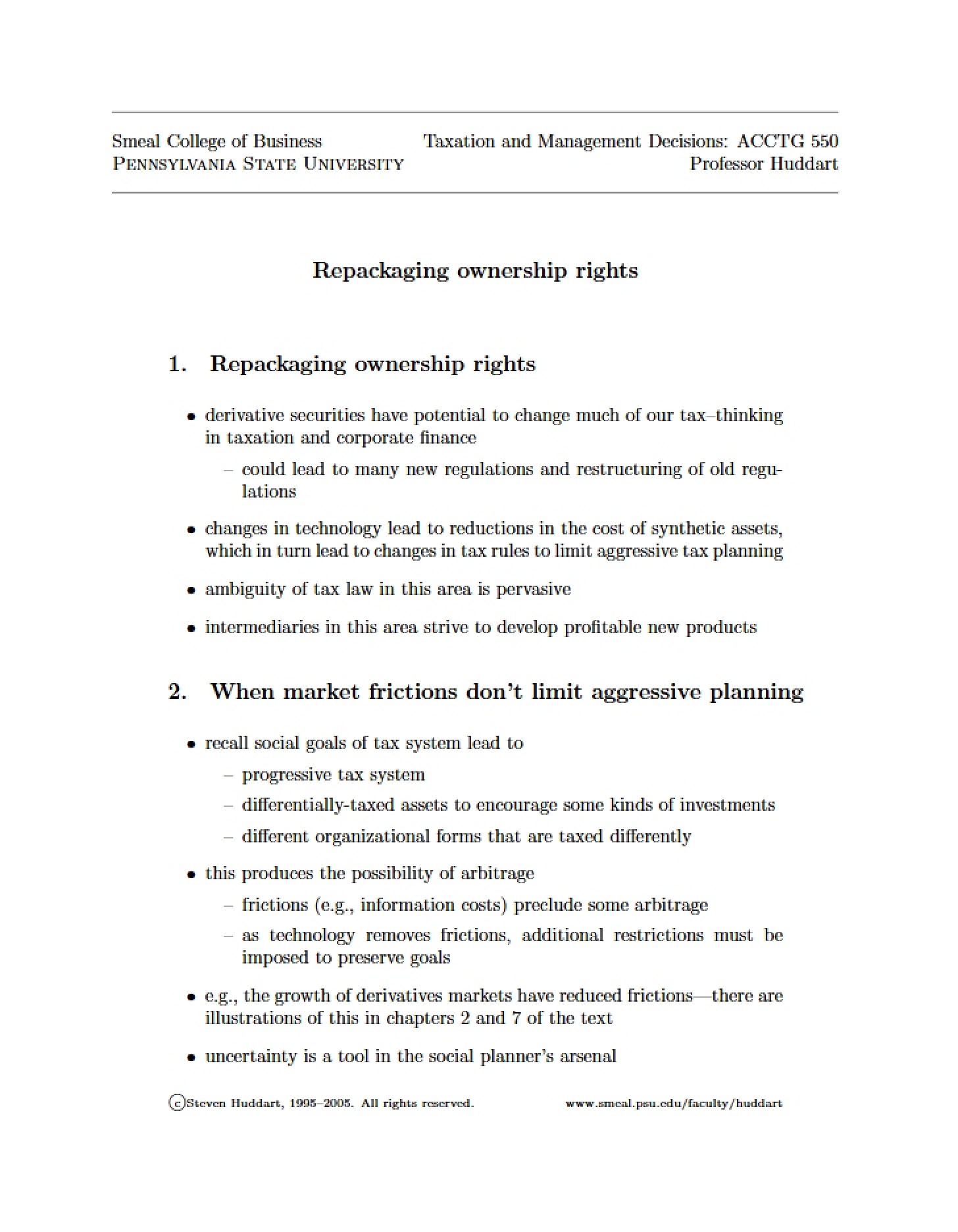 Ownership Rights Repackaging