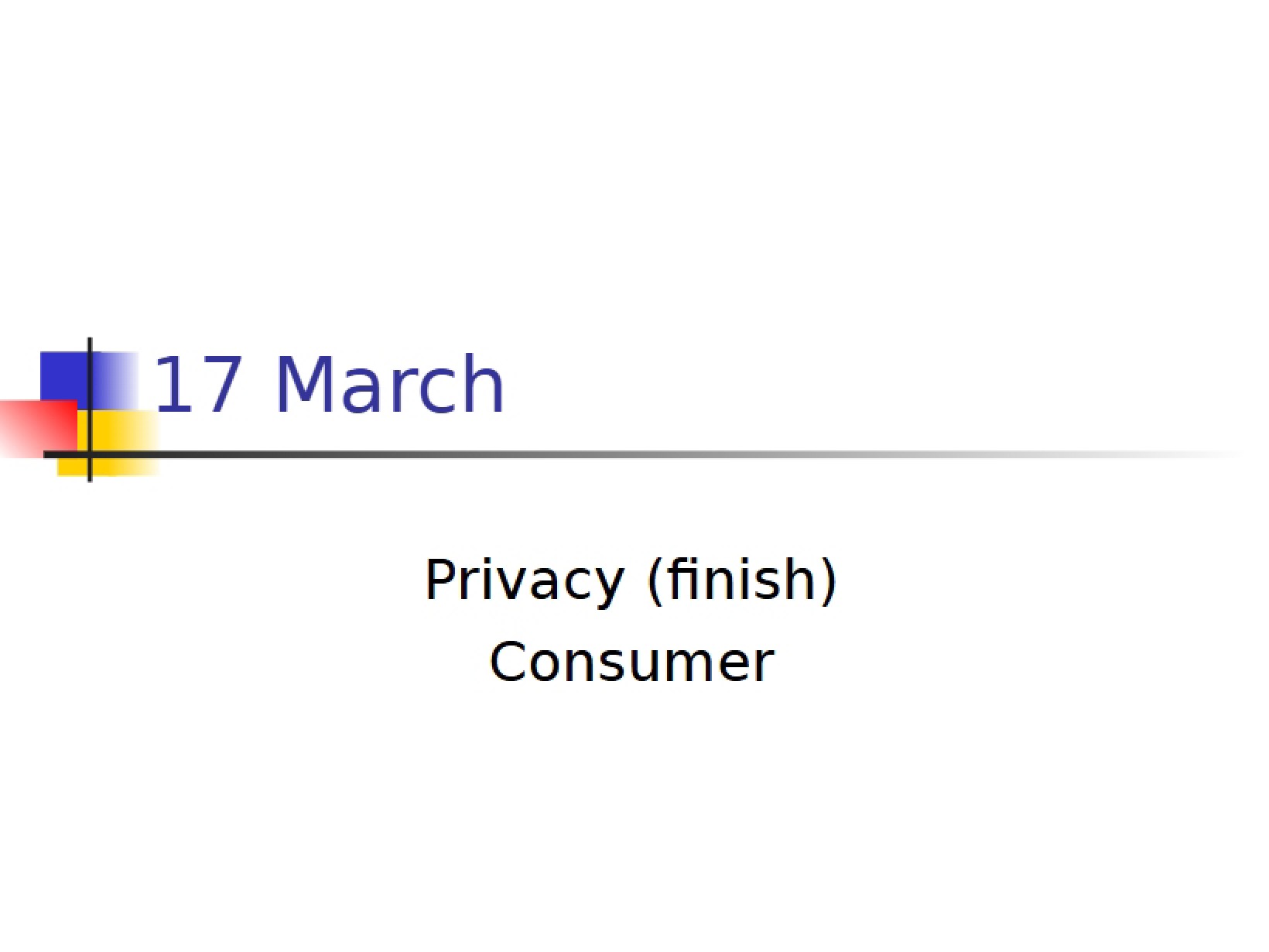 Consumer Privacy Conclusion