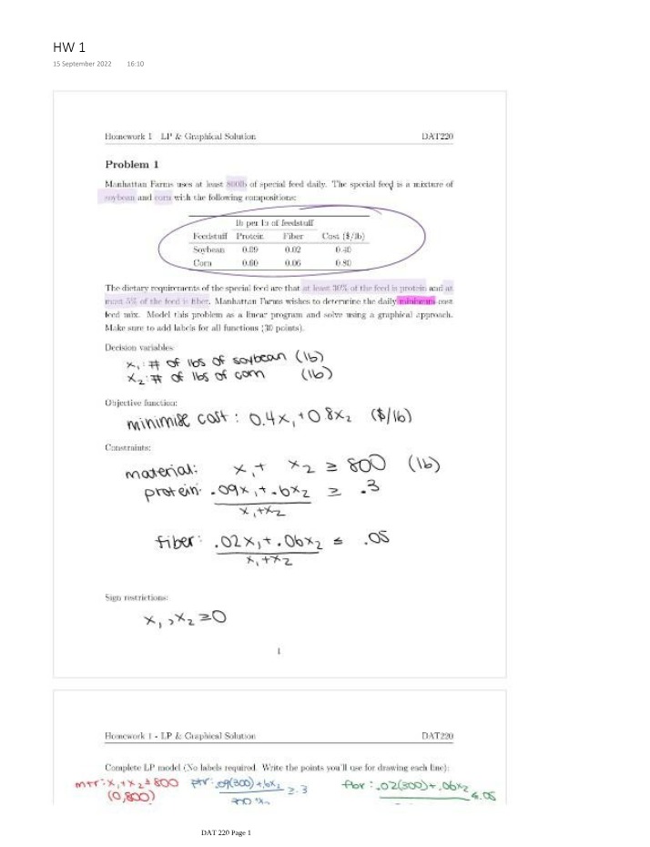 Homework 1 Solutions - DAT 220