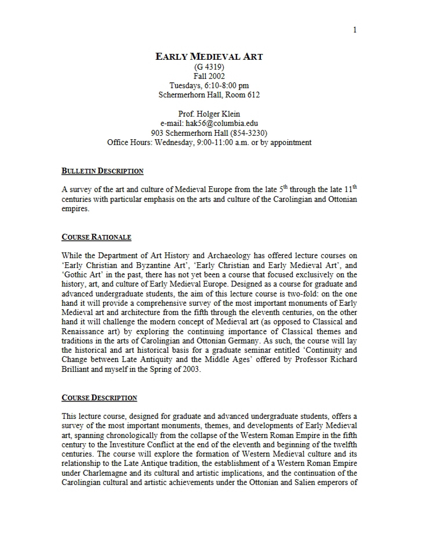Course Handout