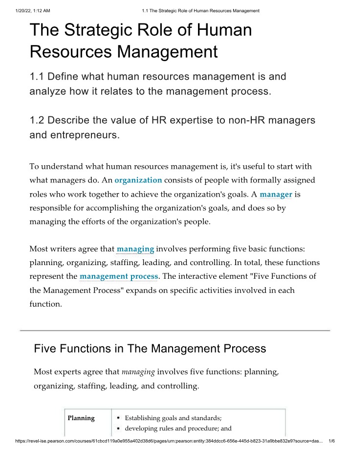 Strategic Role of HRM