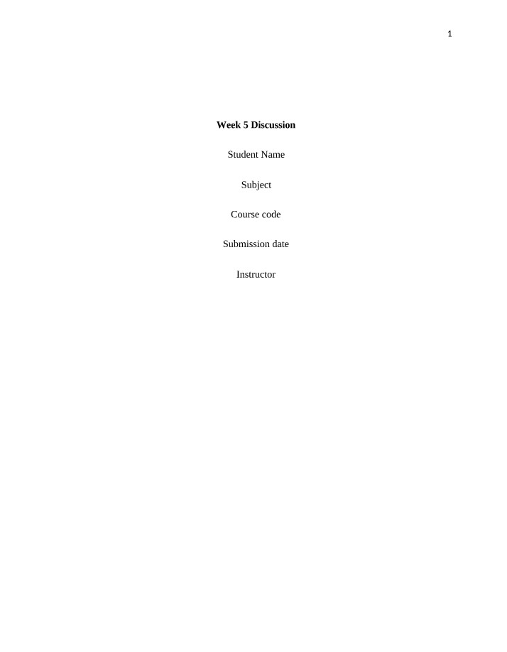 BIOLOGY103 - Week 5 Discussion