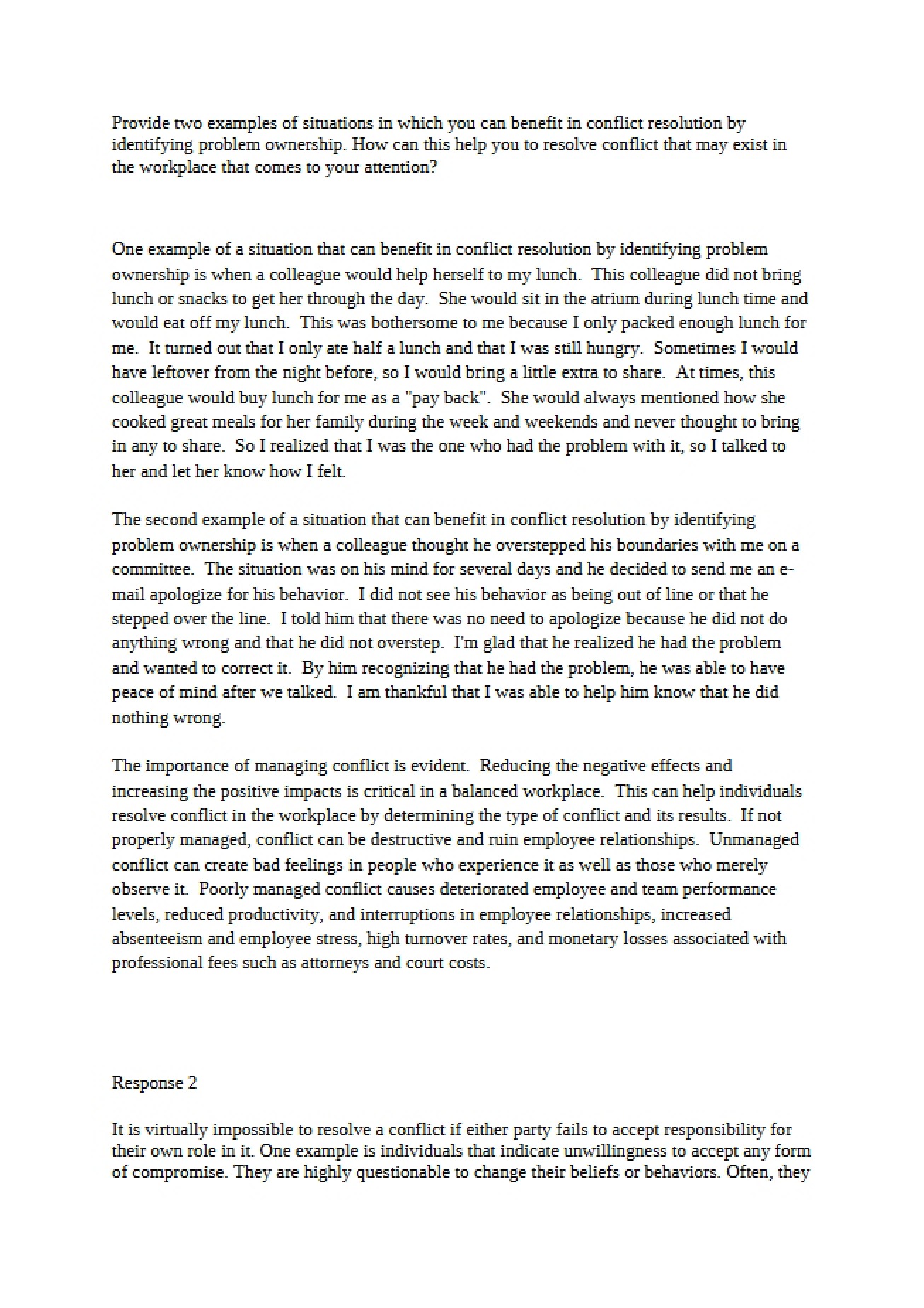 Resolving Workplace Conflict