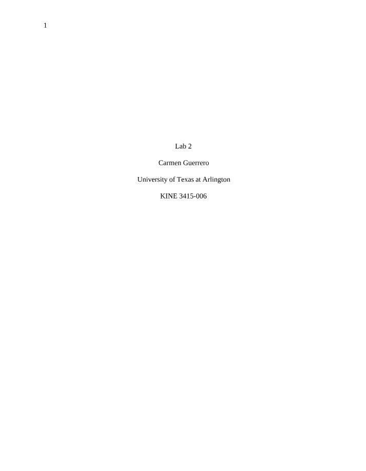 Lab 2 Results - Fitness Assessment