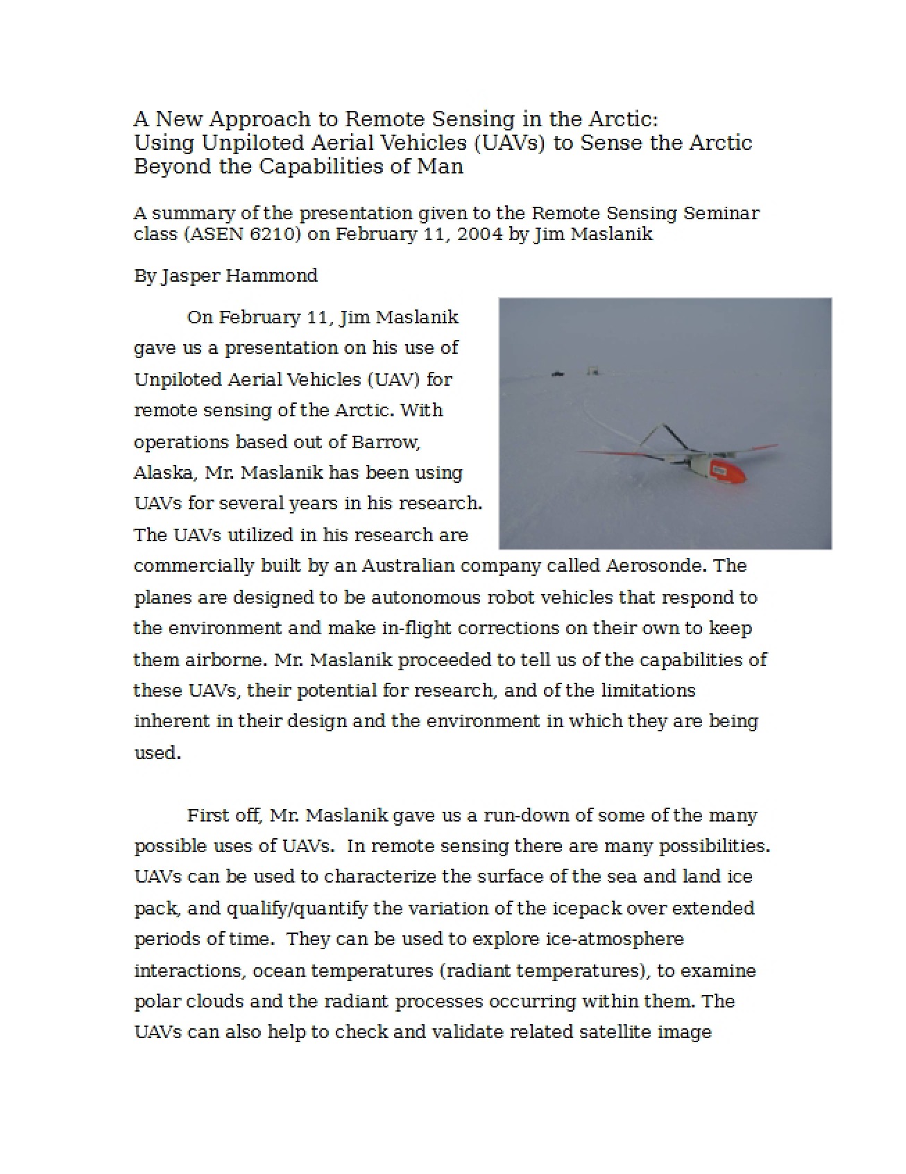Innovative Approach to Remote Sensing