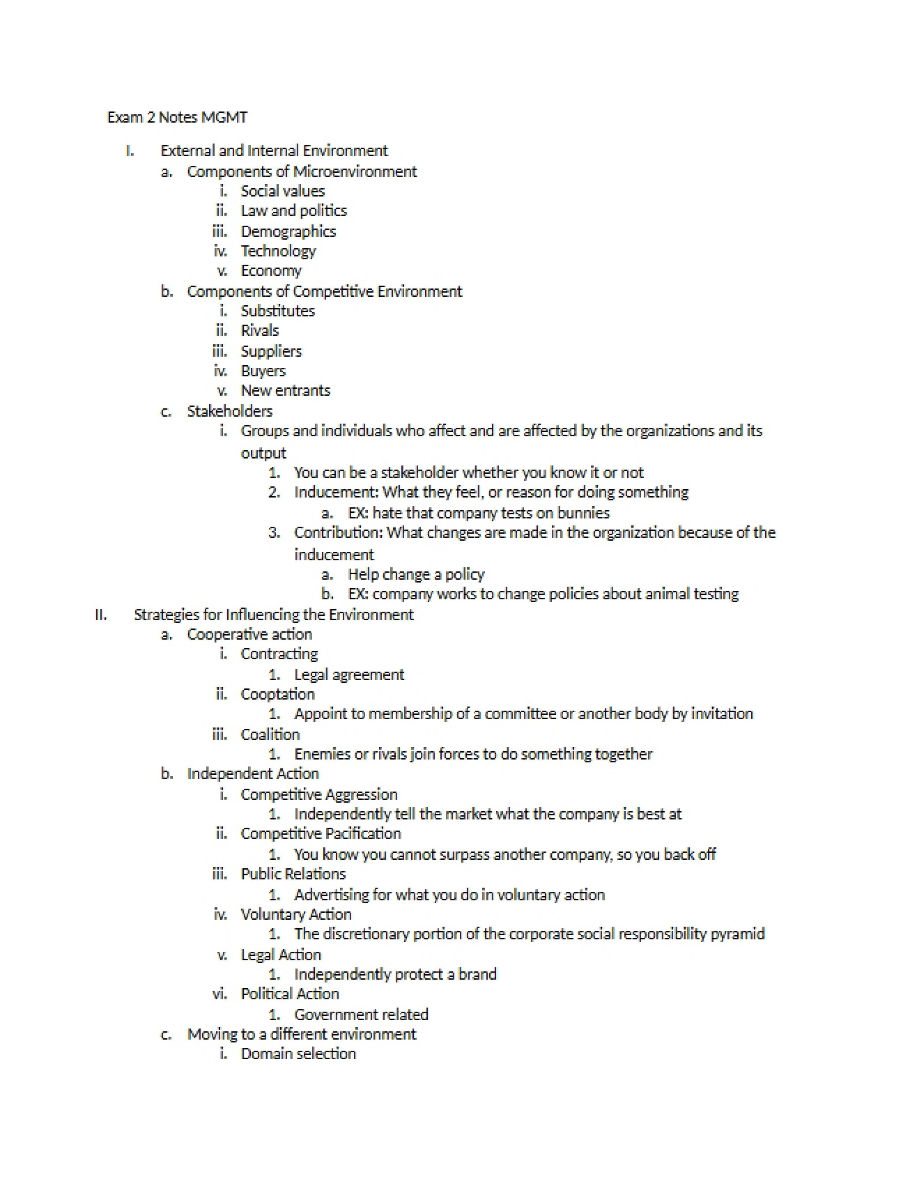 Notes for Exam 3