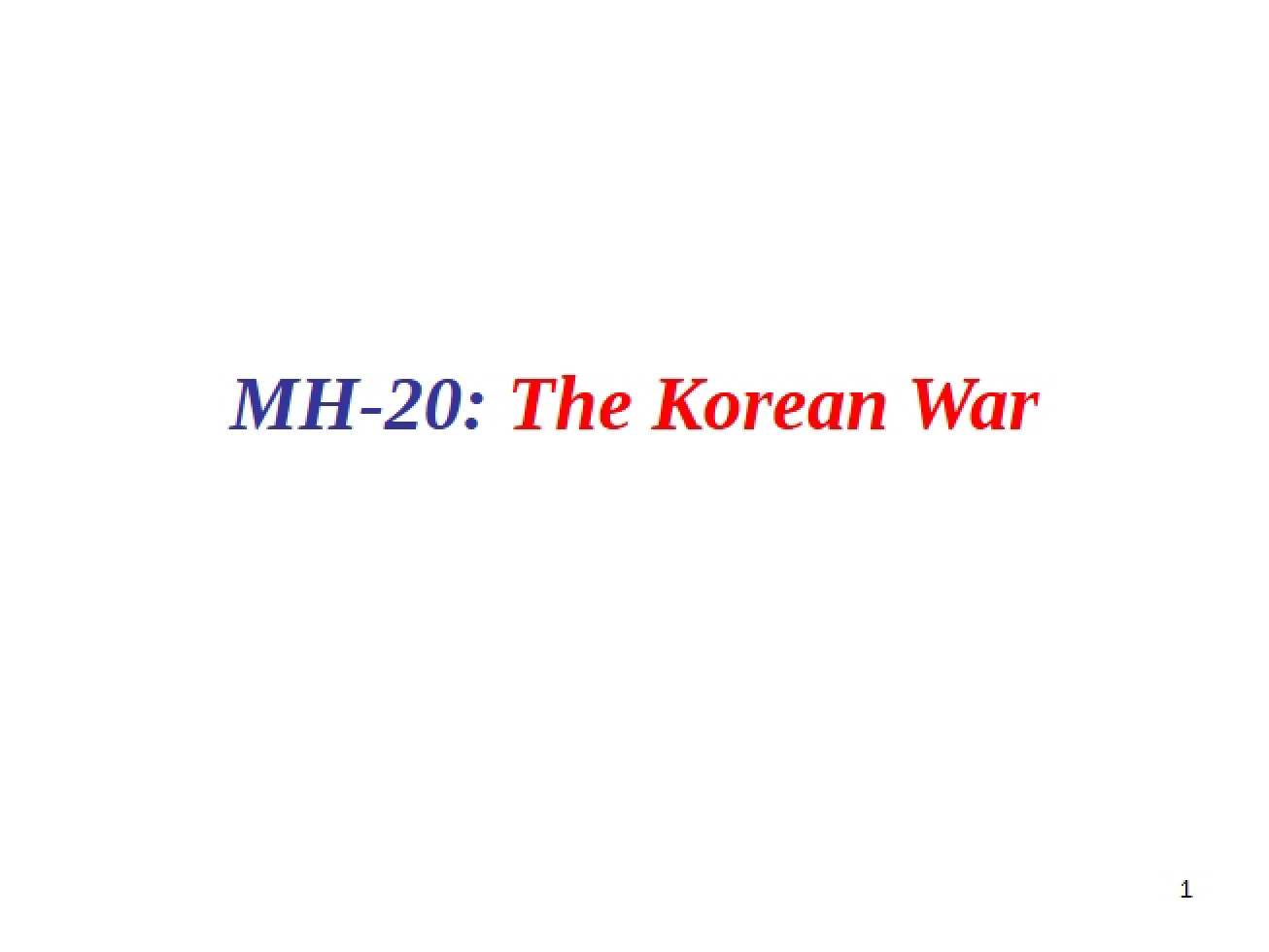 Korean War (MH-20)