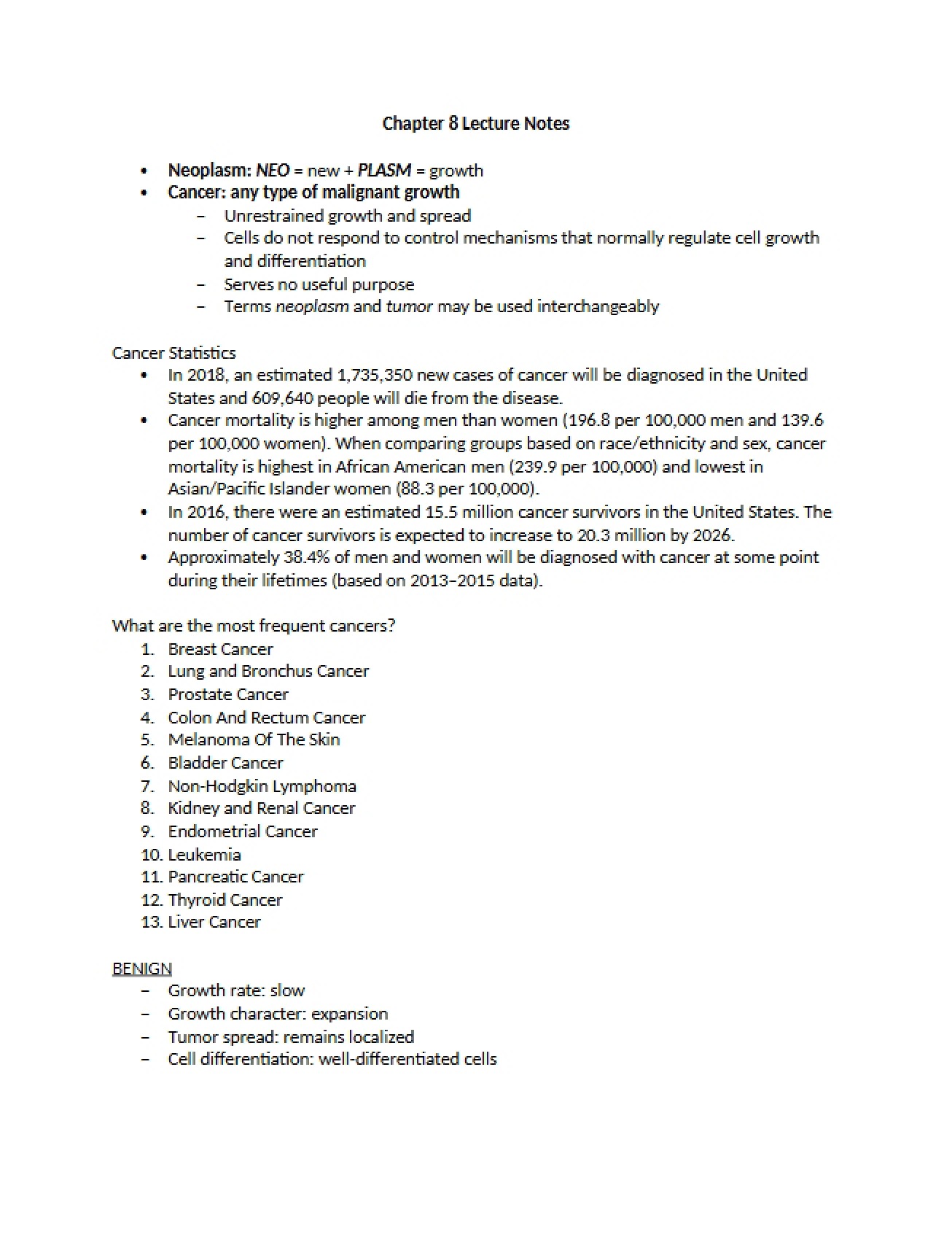 Lecture Notes Chapter 8