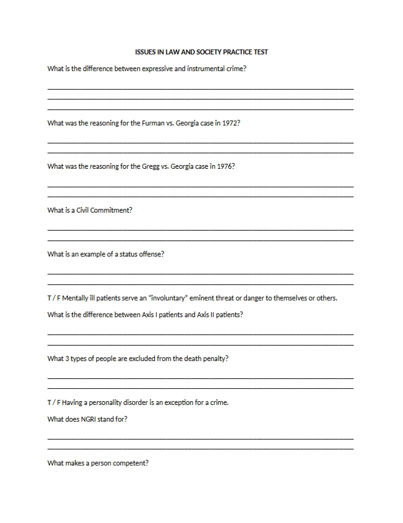 Mock Examination