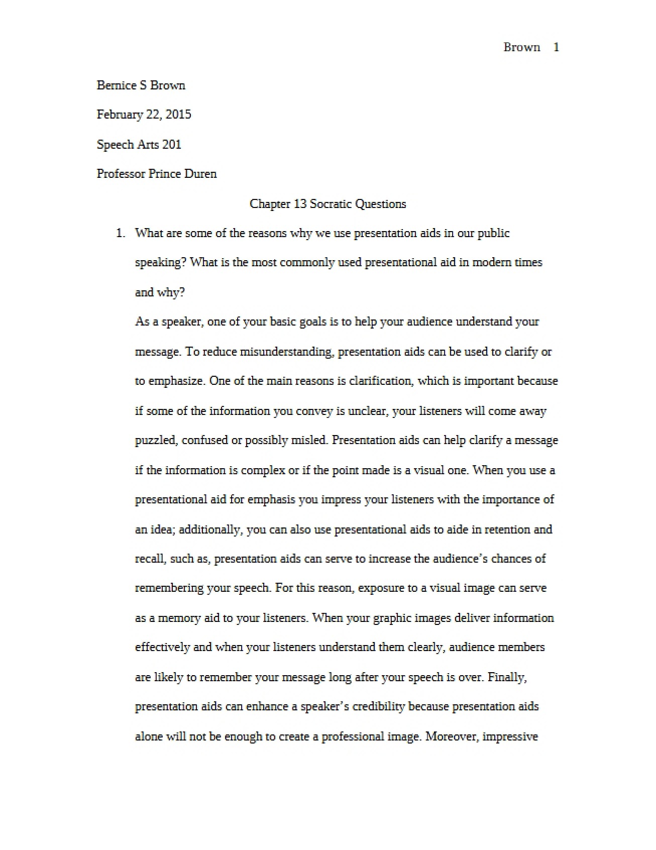 Socratic Questions for the Thirteenth Chapter of a Communication Course