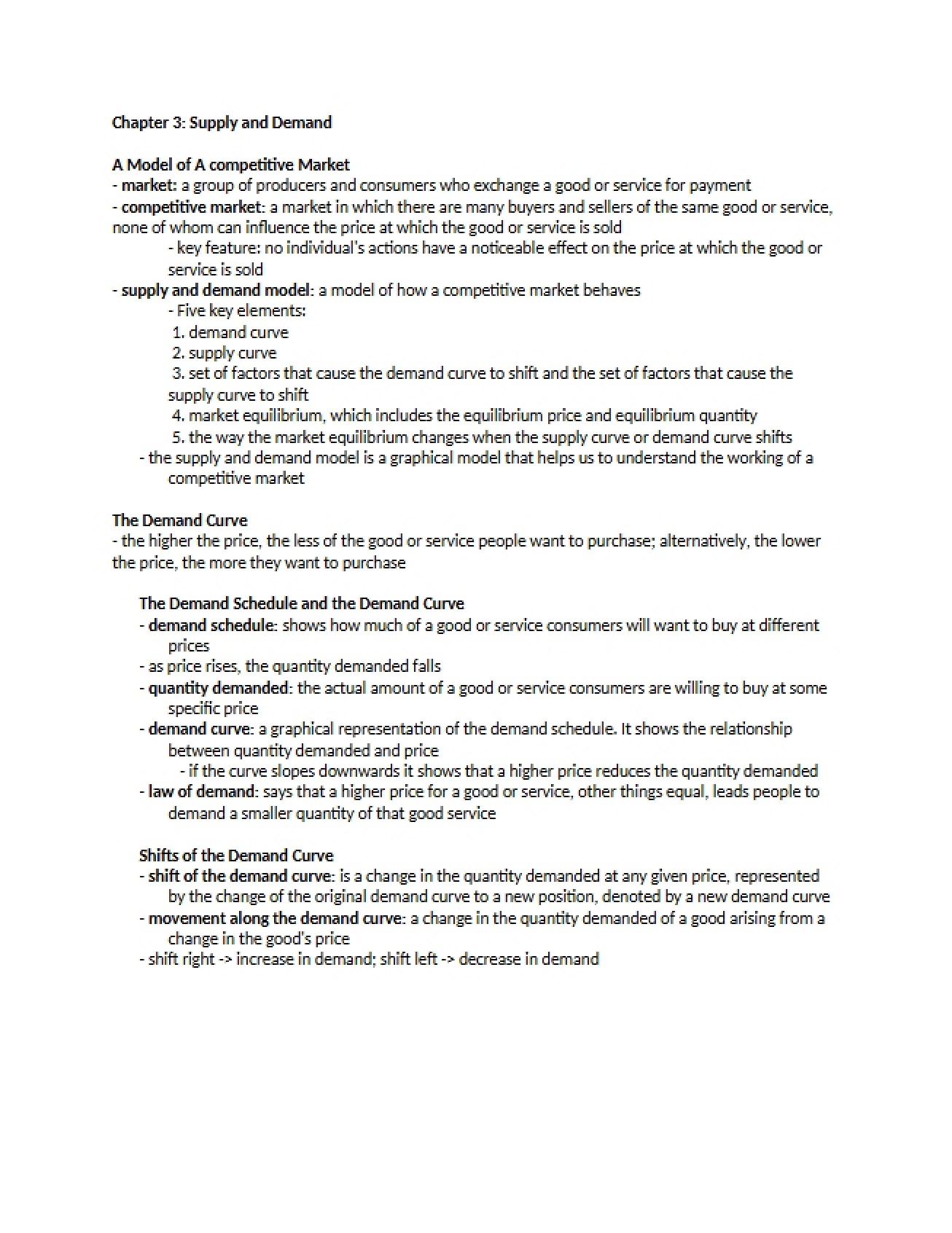 Demand and Supply (Chapter 3)