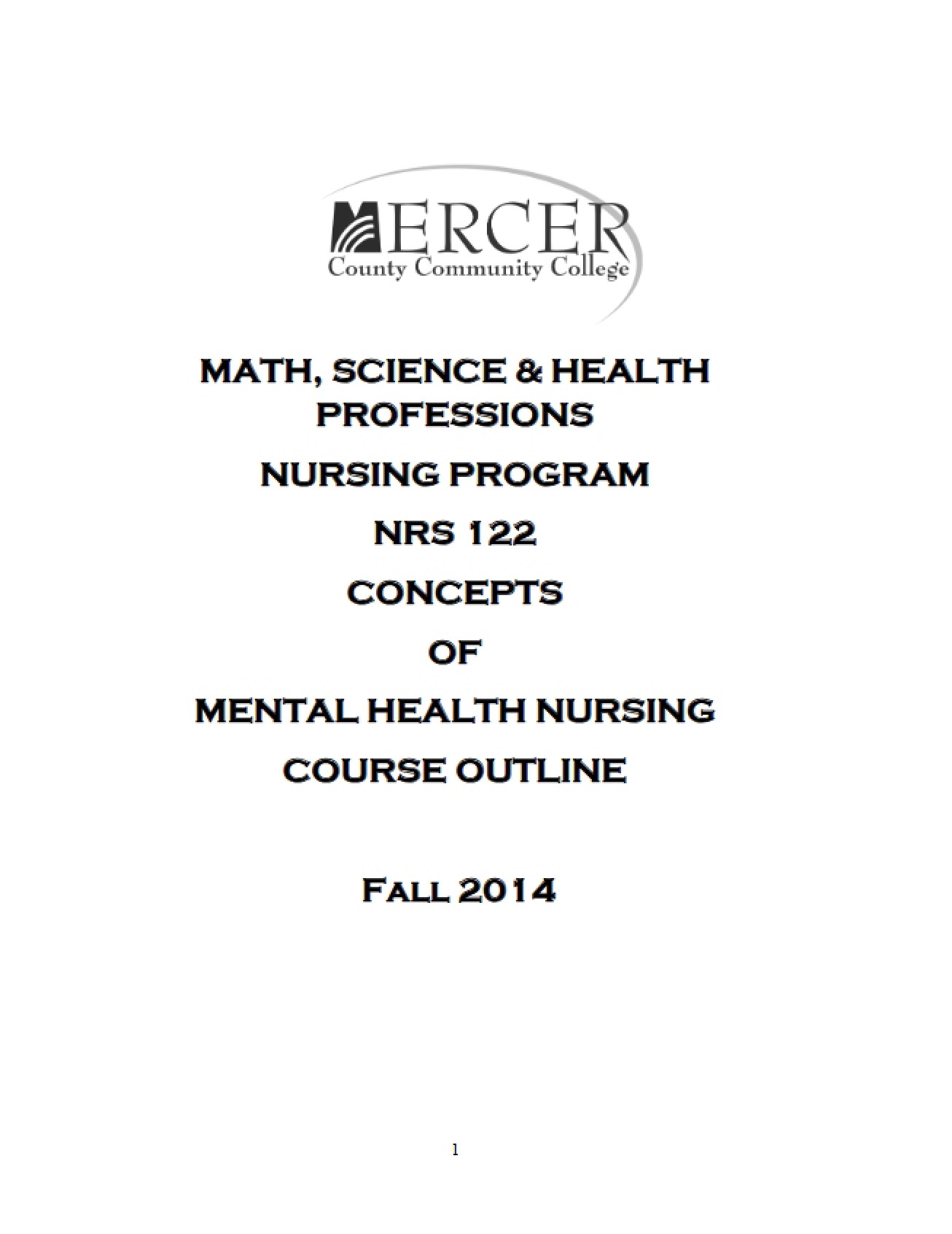 Mental Health Nursing Outline