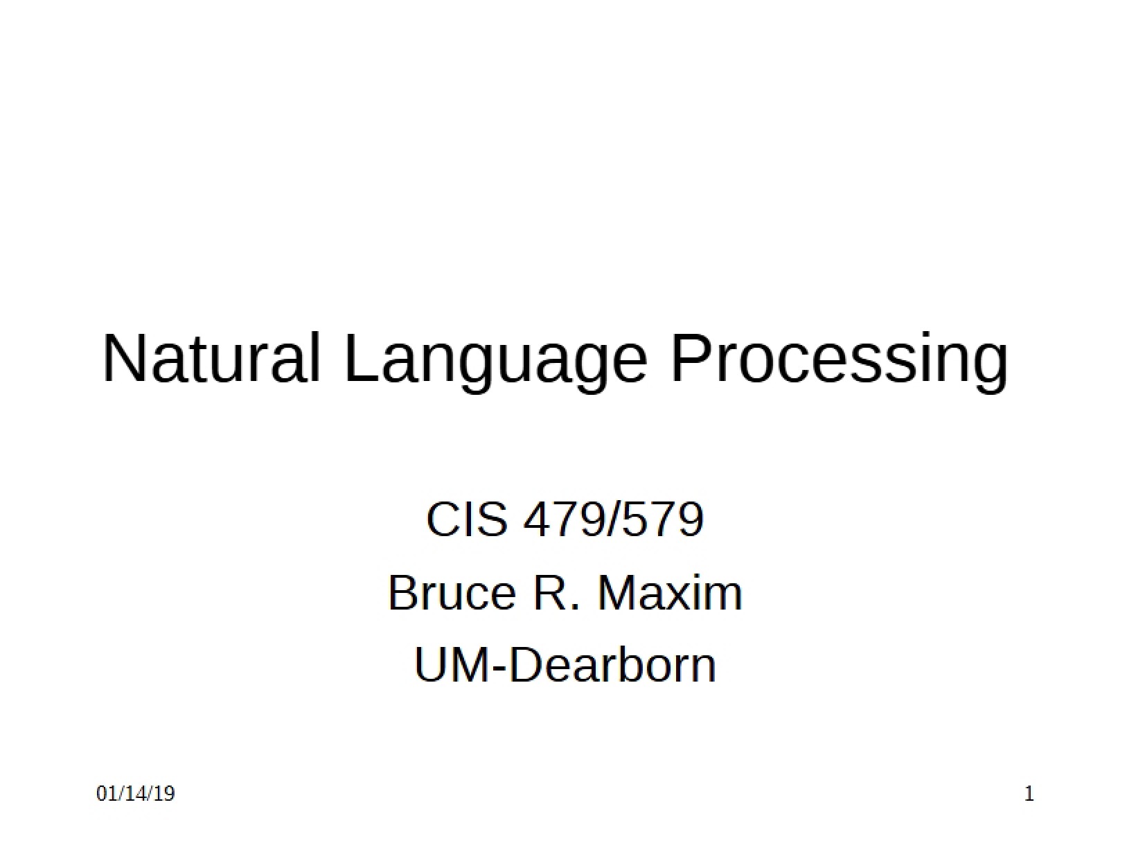 Processing Natural Language