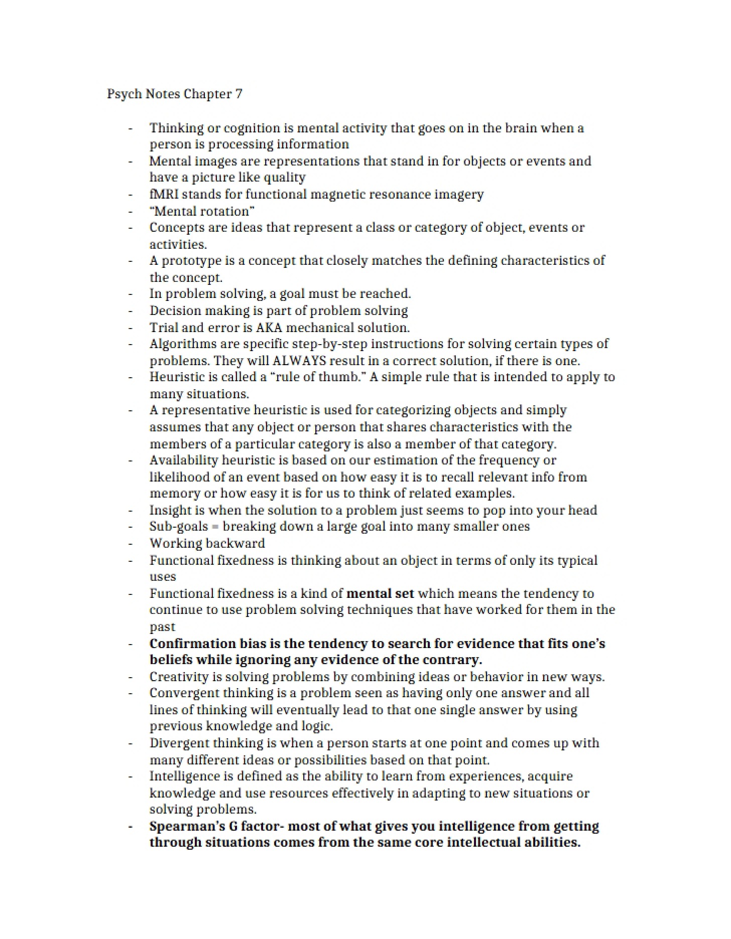 Chapter Seven Notes