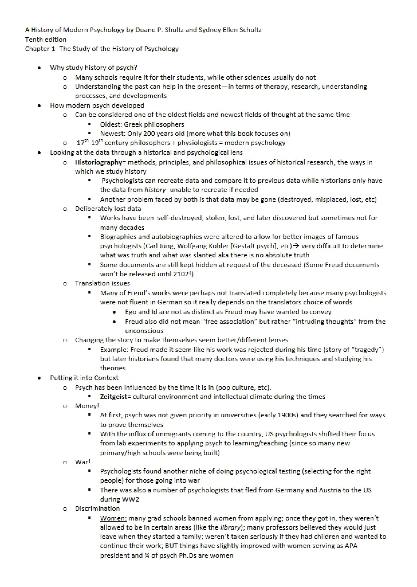 History of Psychology Study (Ch 1)