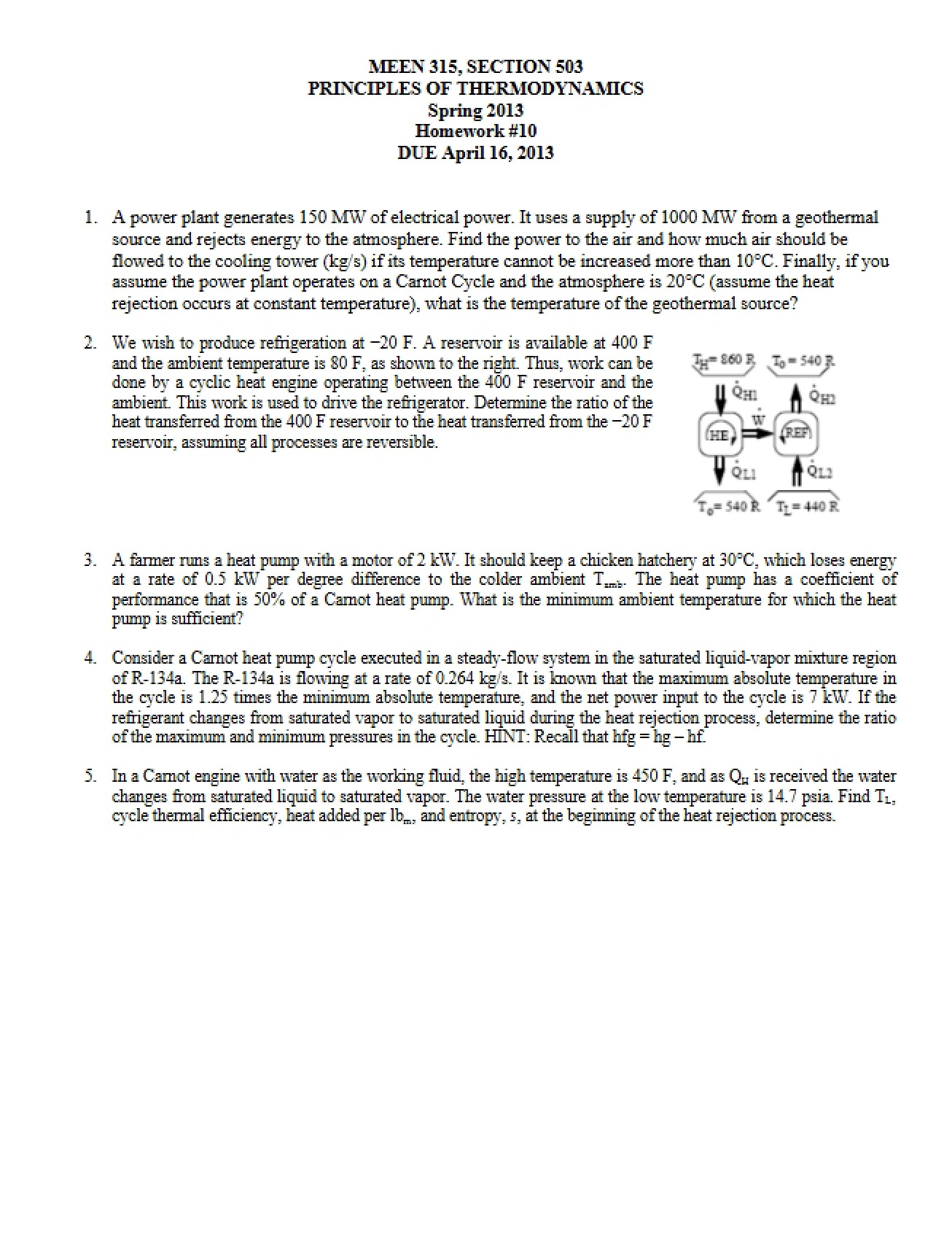MEEN 315 Homework Ten Solutions