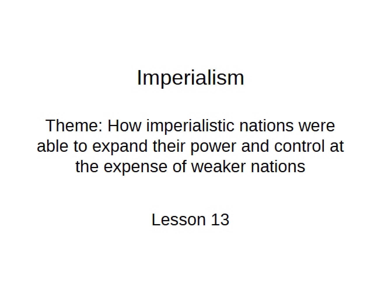 History of Imperialism