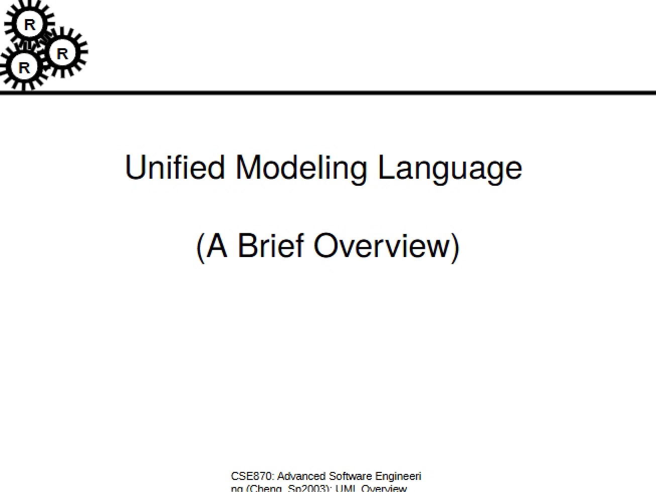 UML Notation Overview