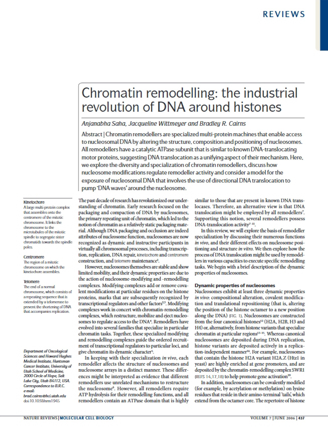 Process of Chromatin Remodelling