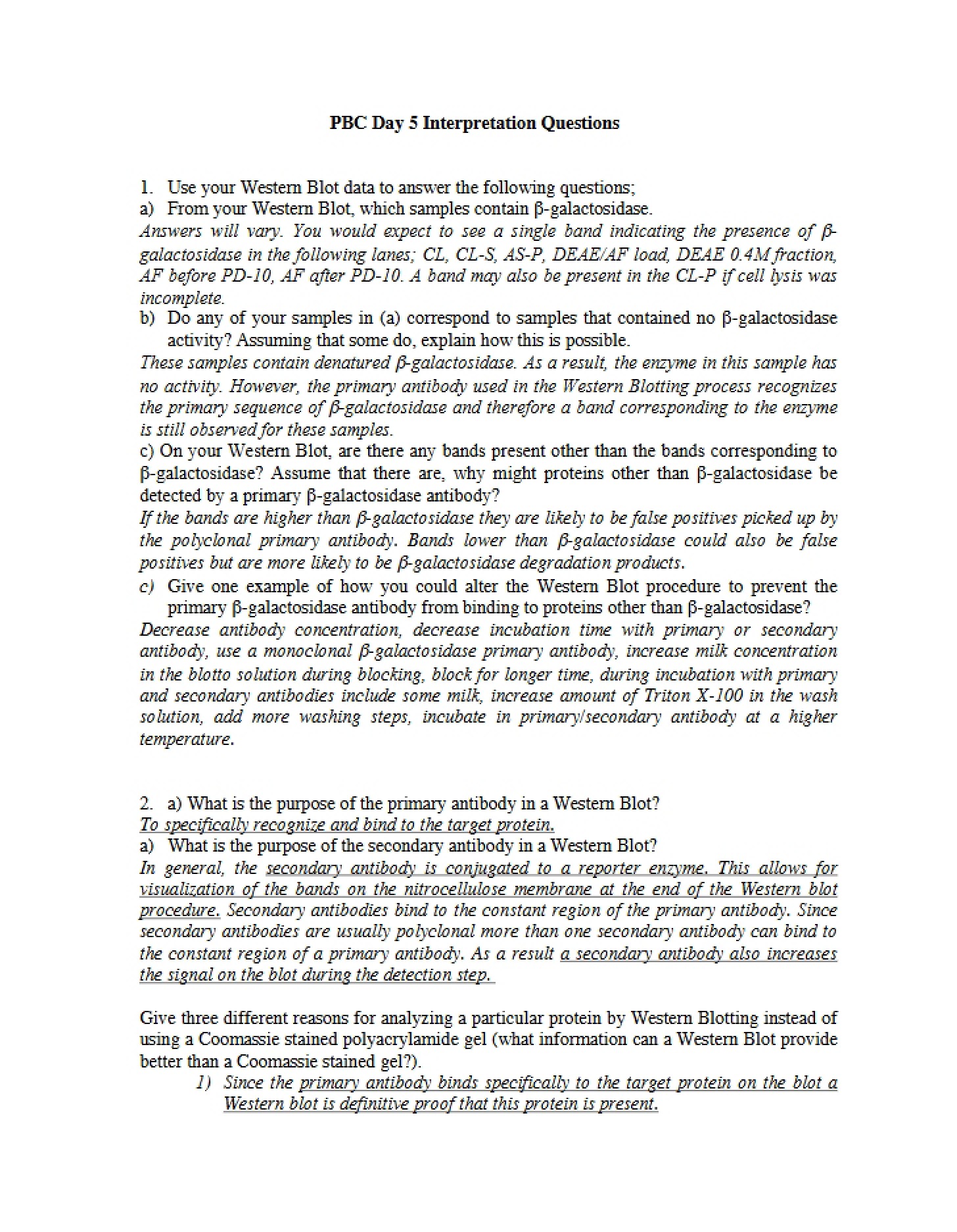 Preparation Notes