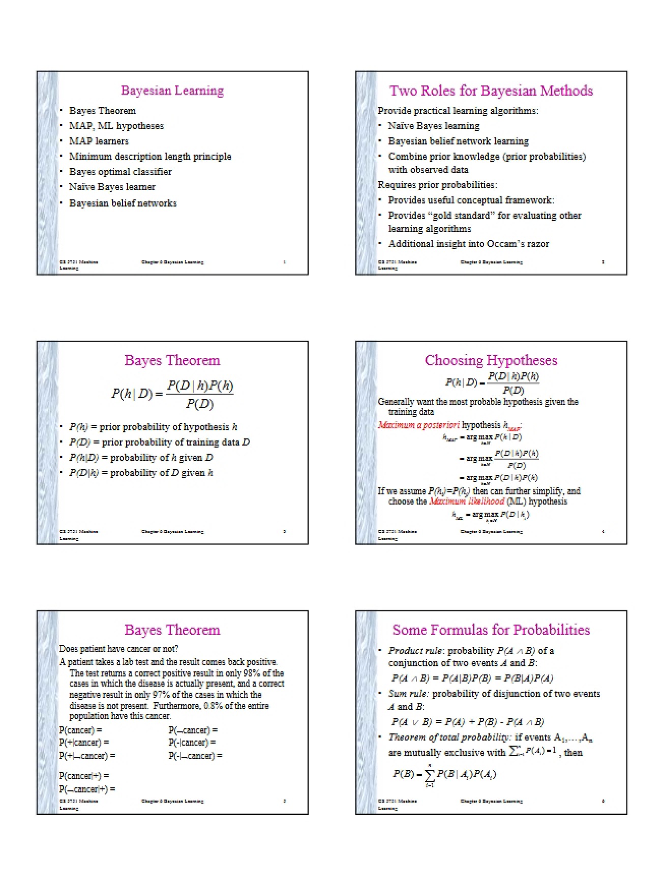 Bayesian Learning Concepts
