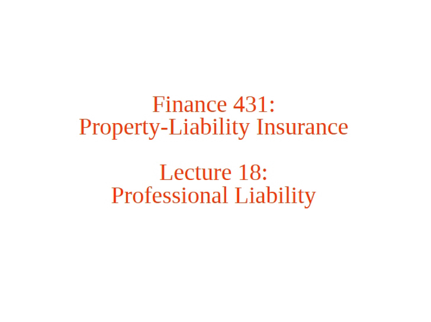 Liability Professional