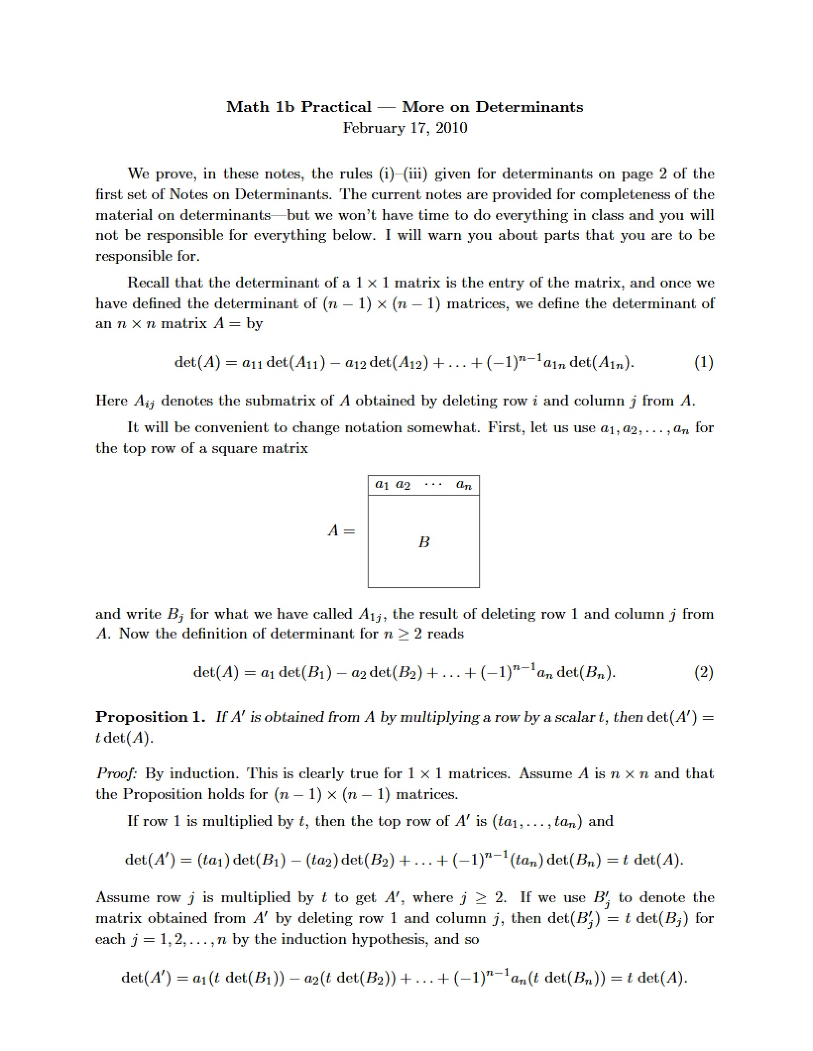 Further Determinant Practice