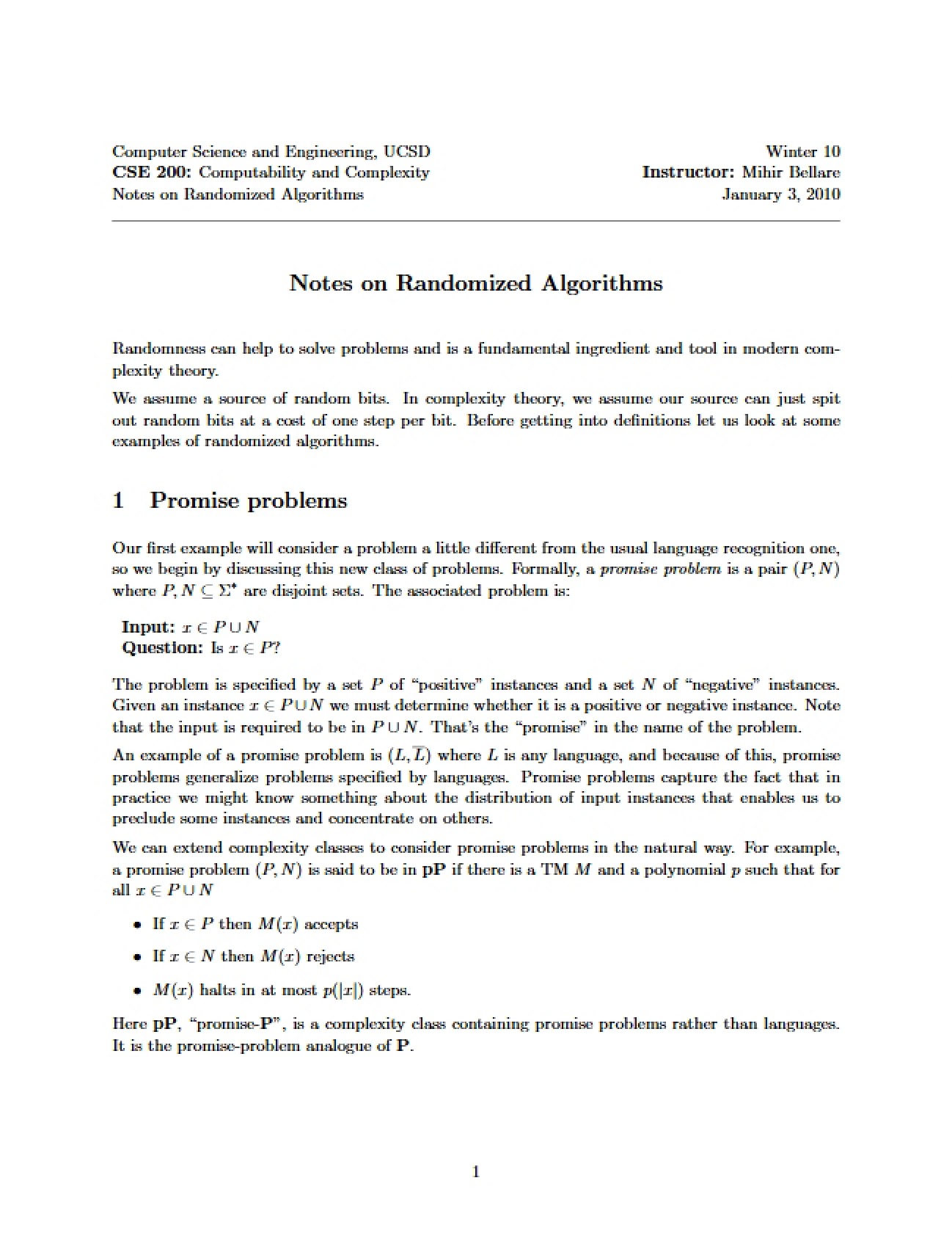 Randomized Algorithm Theory