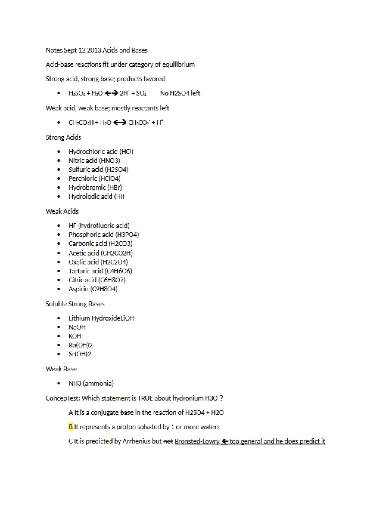Notes from September 12, 2013