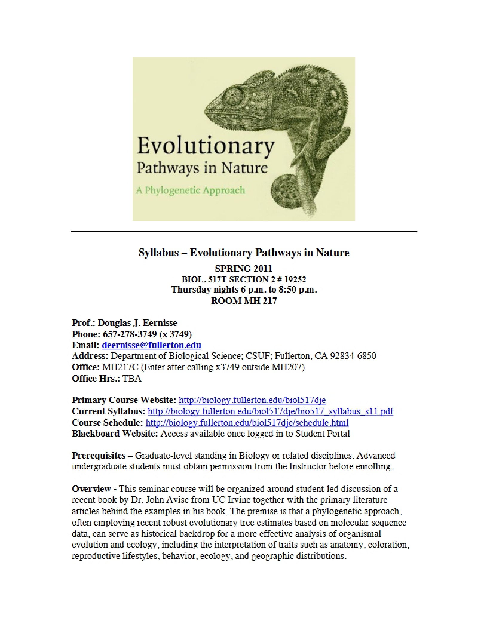 Syllabus for BIOL 517T
