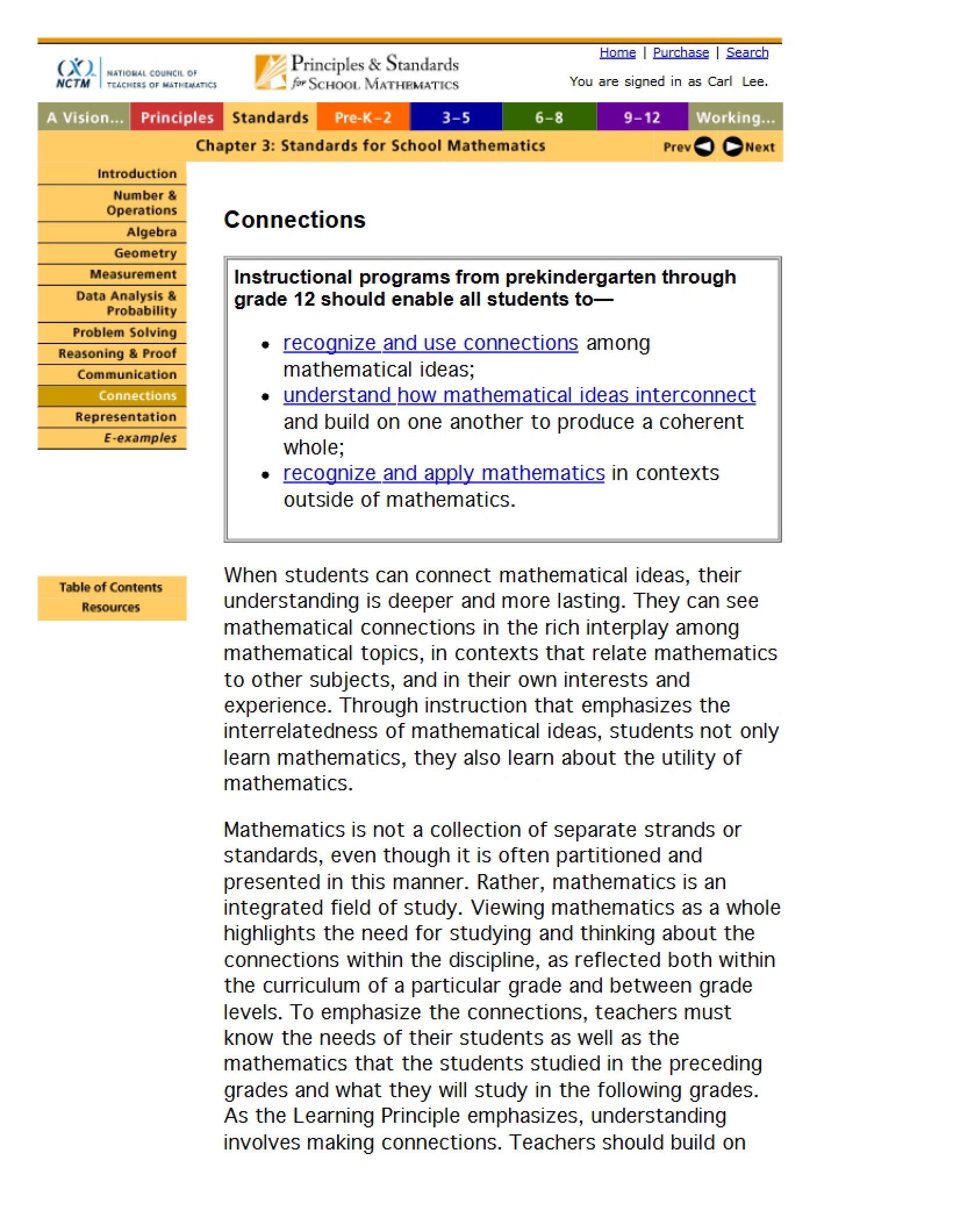 Mathematical Connections