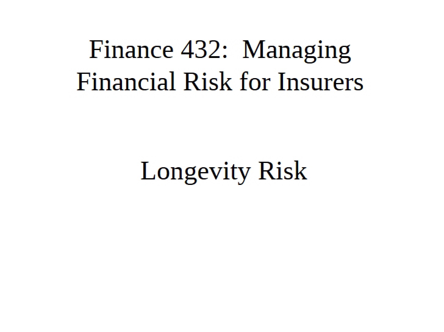 Insurers Managing Financial Risk