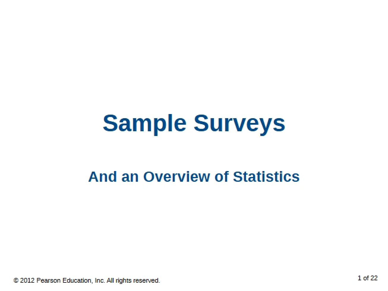 Sampling in Surveys