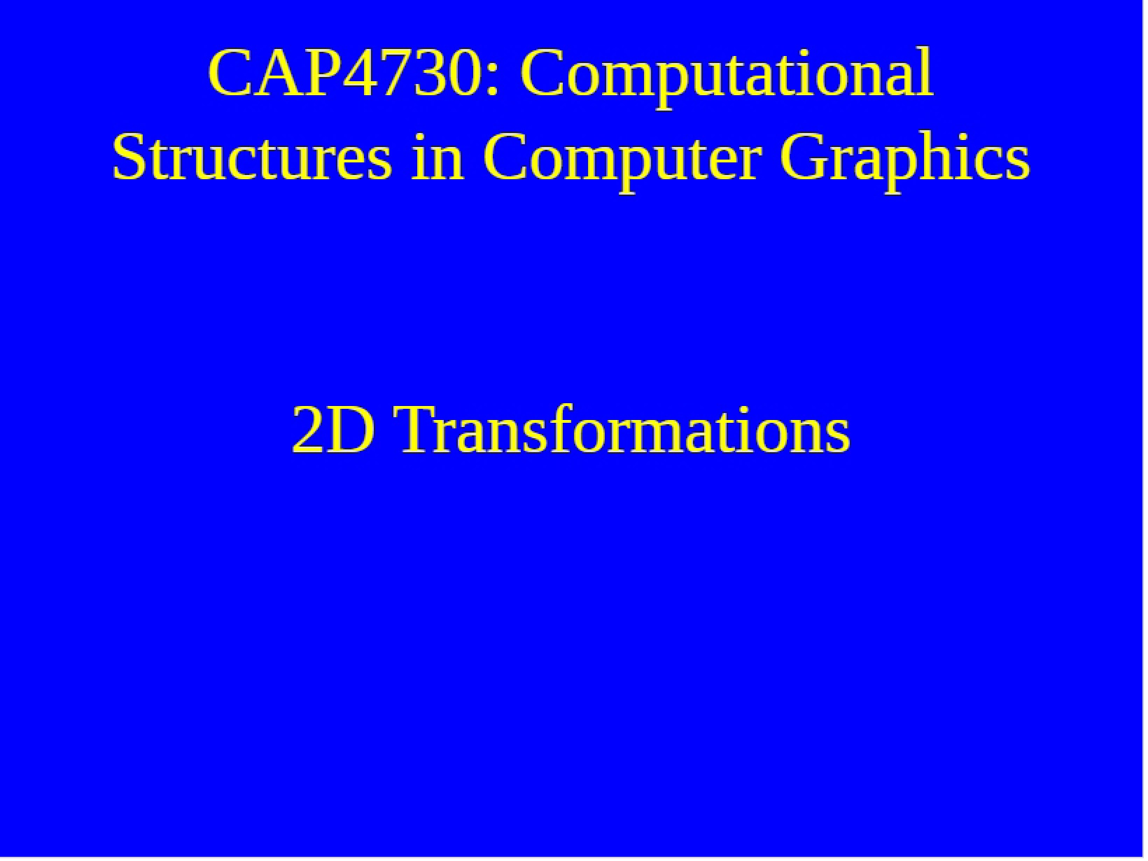 Transformations in 2D