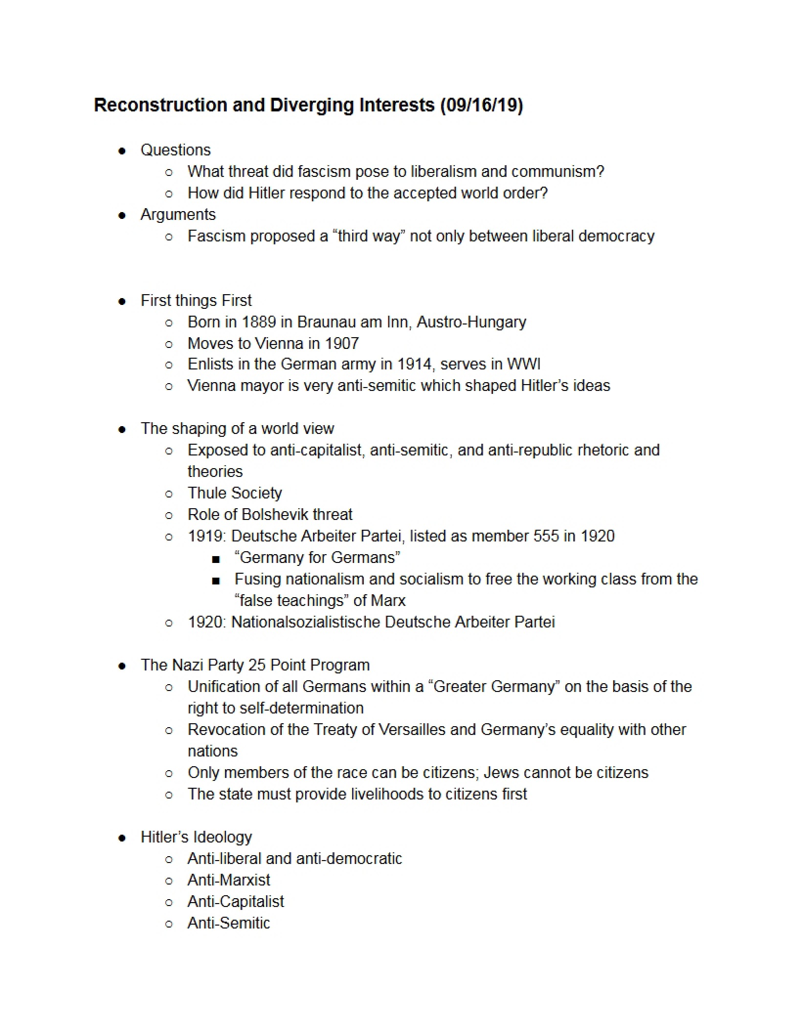 World History Since 1945 Notes
