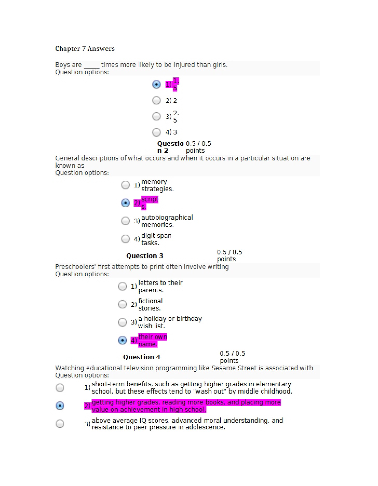 Answers to Chapter 7