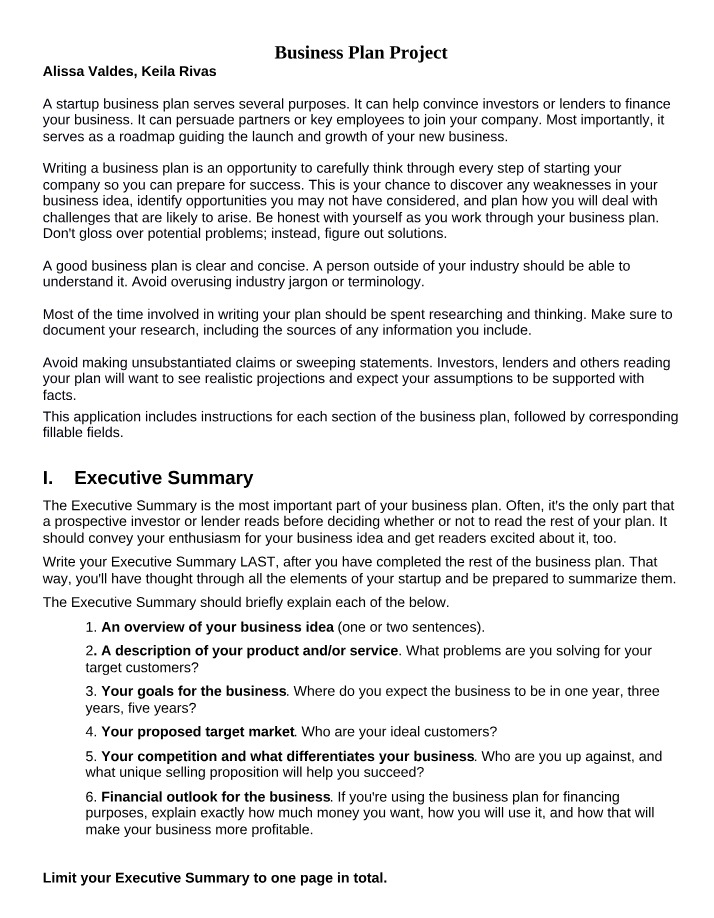 Wig Business Plan - Goals and Target
