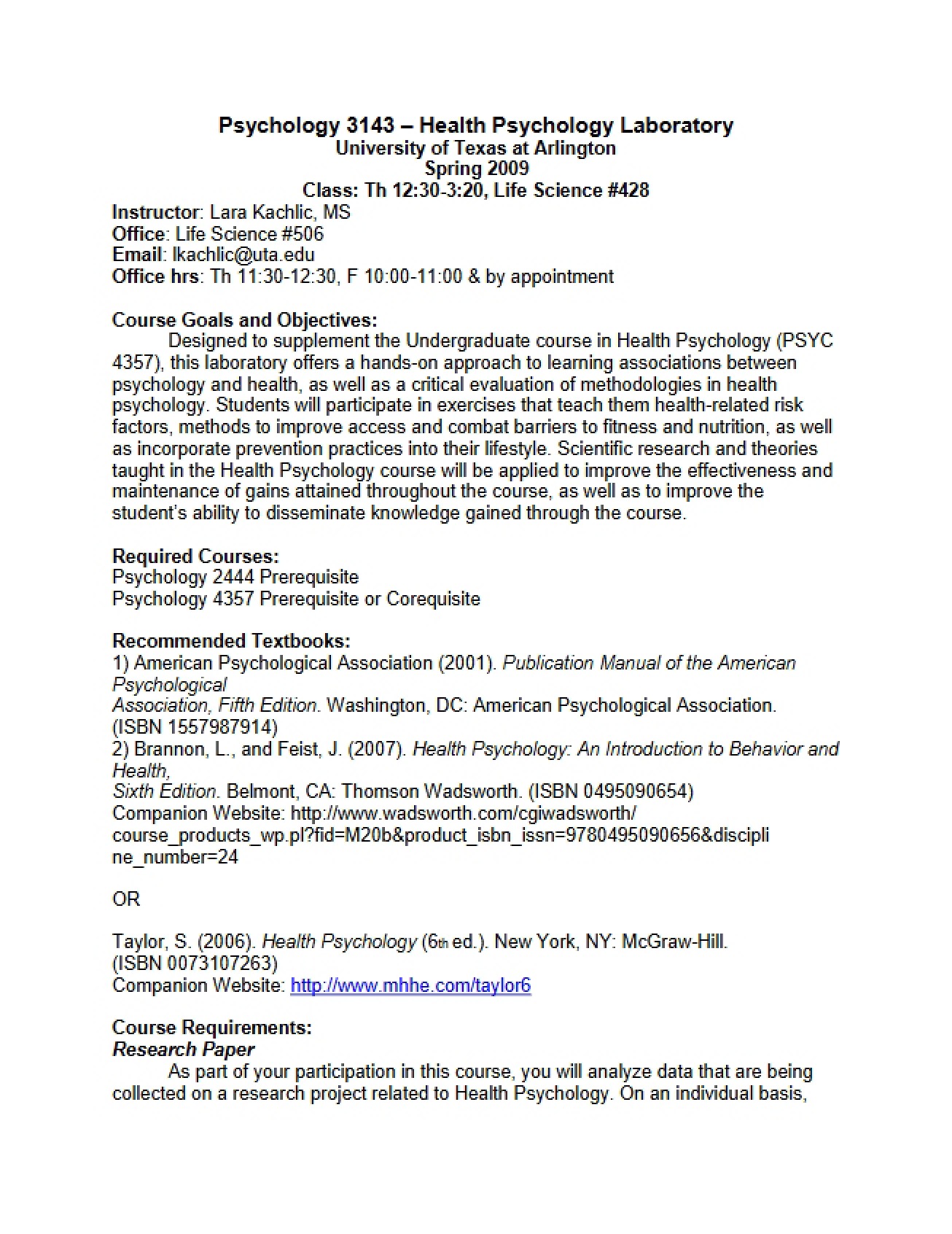 Course Syllabus Reference