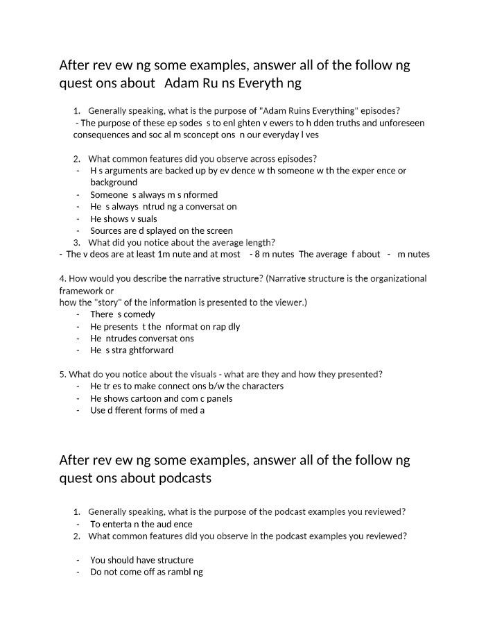 Adam Ruins Everything - Analysis of Episodes and Podcasts