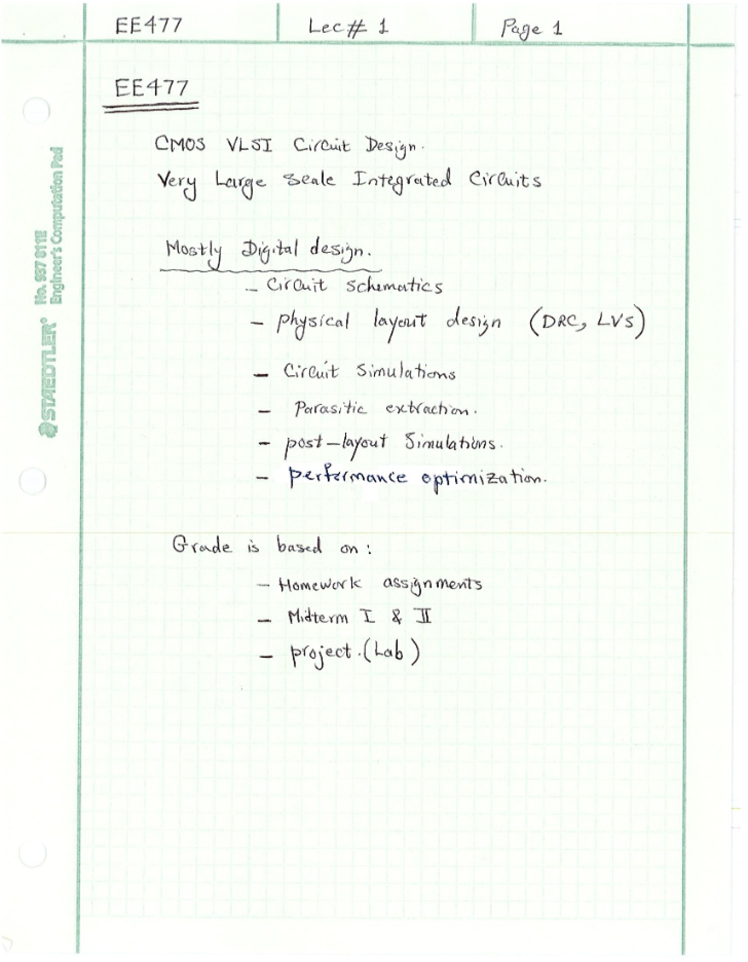Devices of MOS Lecture 01 - EE 477L