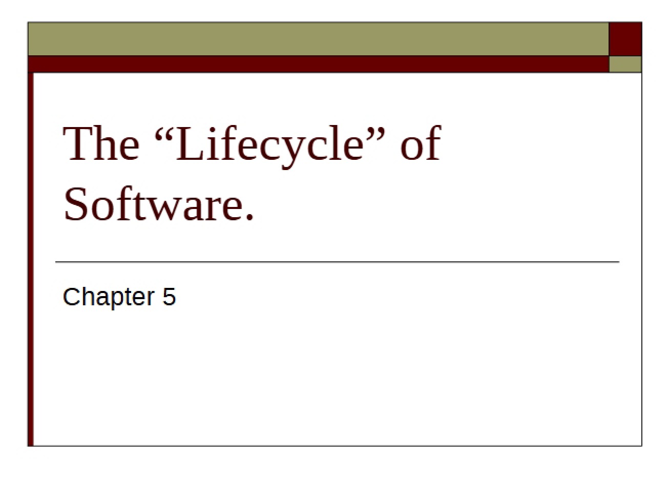 Software Lifecycle