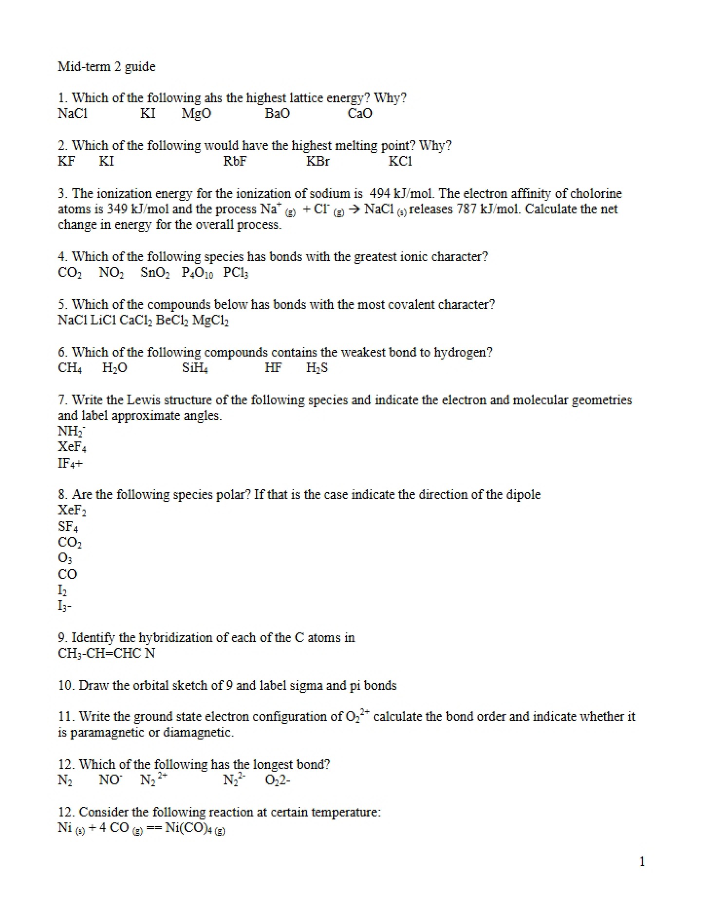 Guide for Midterm 2