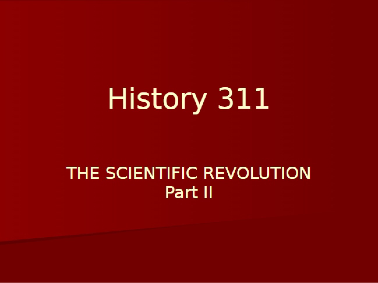Second Part of Scientific Revolution Analysis