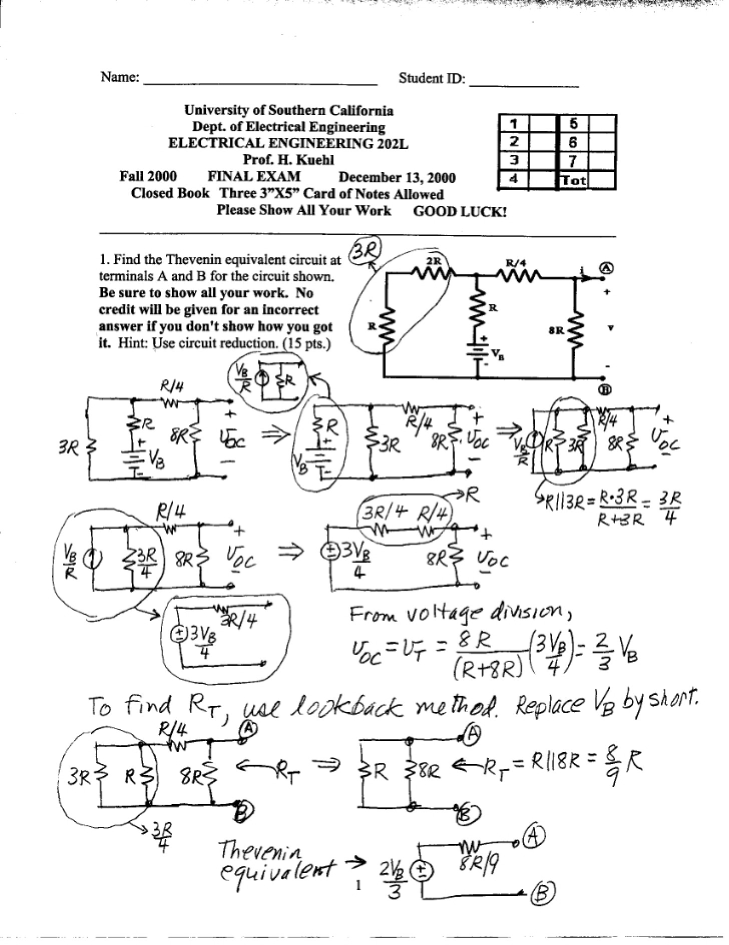 Final Exam Fall 2000 (EE202)